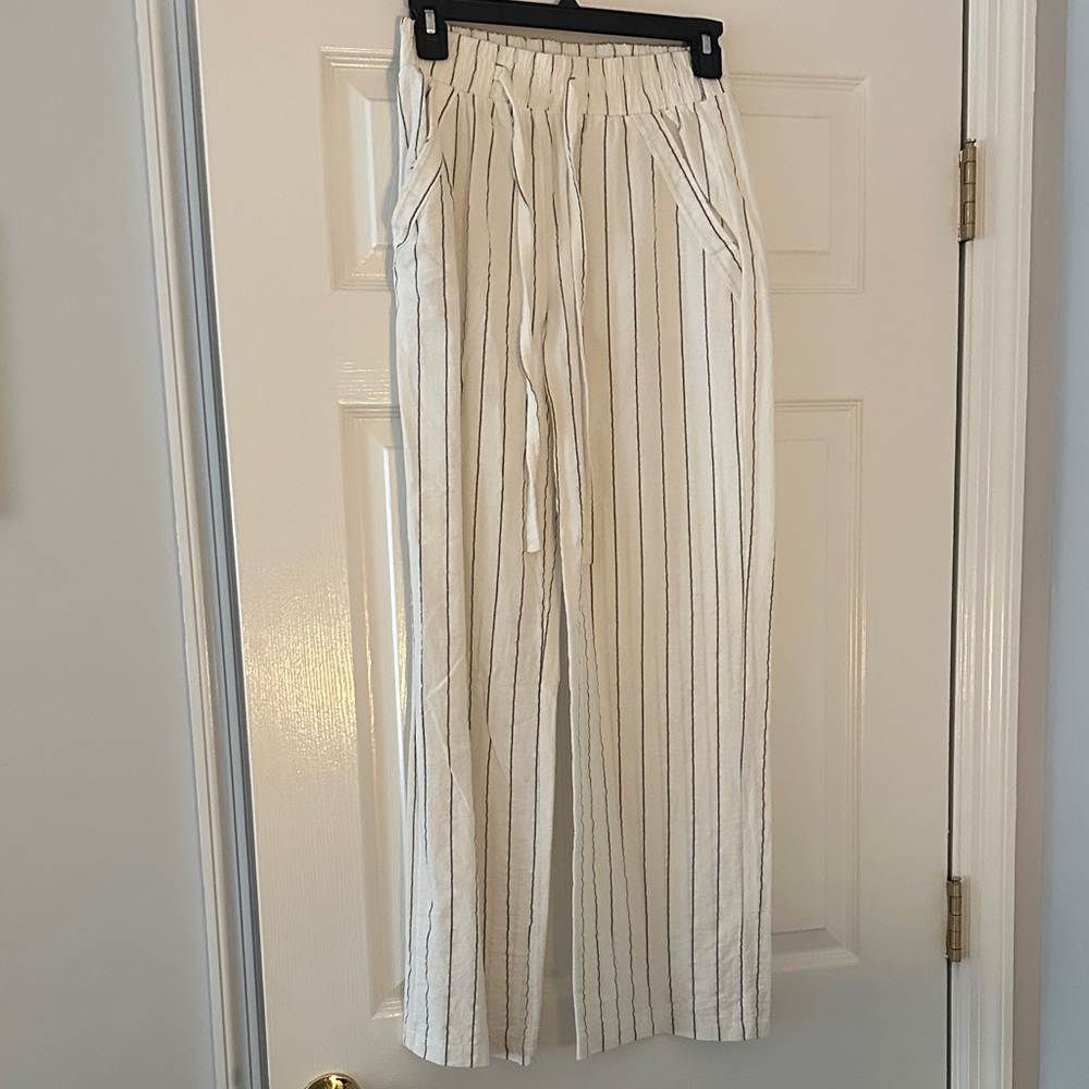 Sienna Sky White Striped Wide Leg Pants